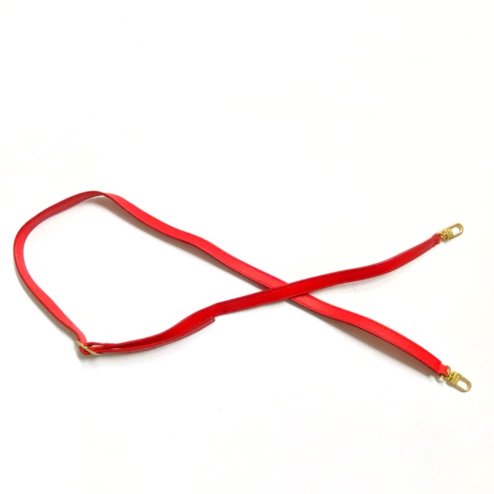 STUAD RED LEATHER GOLD HARDWARE REPLACEMENT LONG CROSSBODY PURSE BAG STRAP